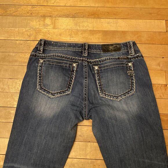 Miss Me Jeans Women’s Size 32 Mid Rise Skinny Embroidered Denim Stretch - Picture 15 of 16